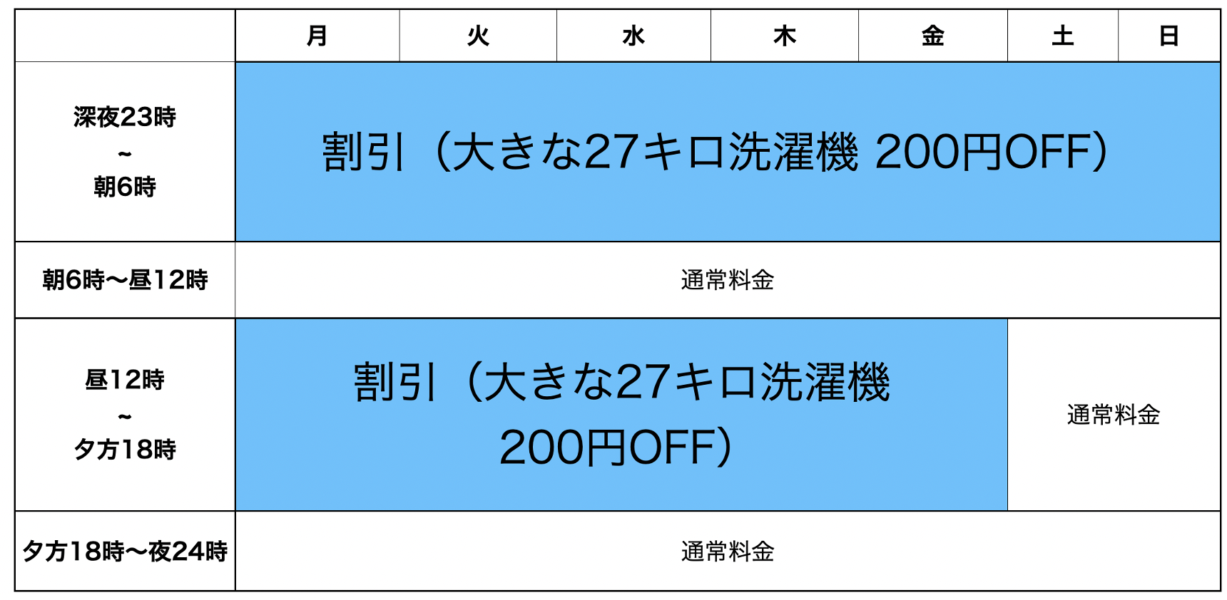 コインランドリー洗濯機 大 0円割引を時間限定で実施中 成増三園コインランドリー